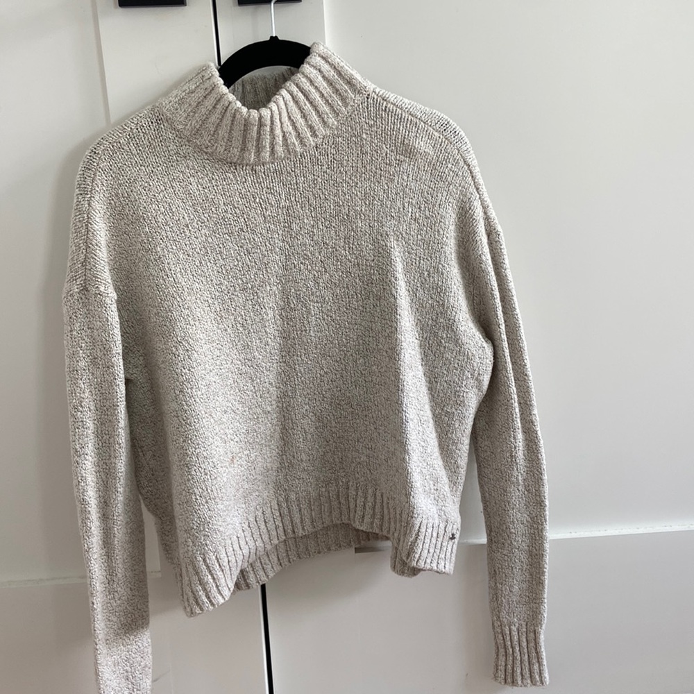 American Eagle mock neck cream sweater